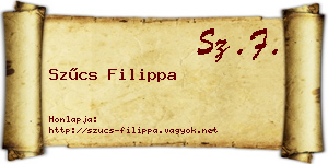 Szűcs Filippa névjegykártya