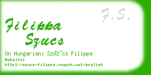 filippa szucs business card